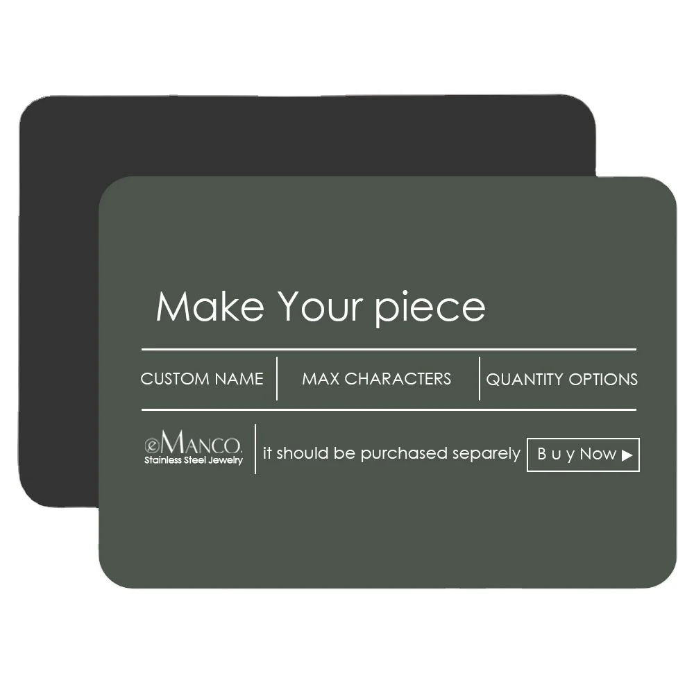 Personal Name Service Make Your Own Jewelry Make Your Brand Printing Custom Design Greeting Card
Personal Name Service Make Your Own Jewelry Make Your Brand Printing Custom Design Greeting Card