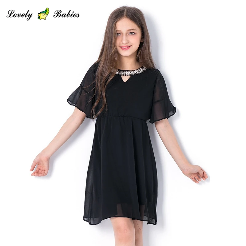 Girls skirt new summer chiffon dress with diamond princess dress short sleeve black dress, Available customized
Girls skirt new summer chiffon dress with diamond princess dress short sleeve black dress, Available customized
