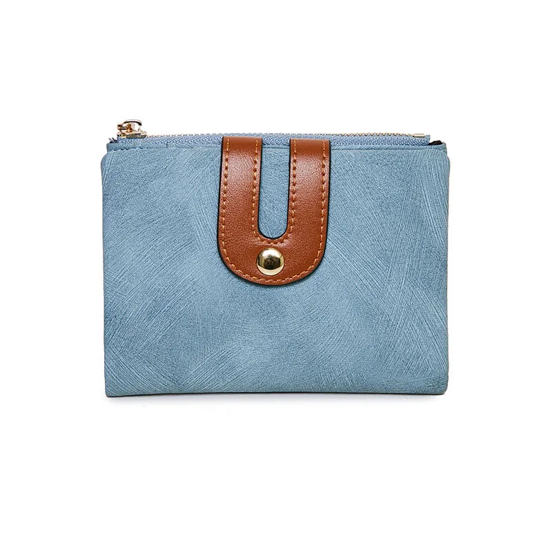 New Female PU Leather Zipper Buckle Short Student Simple And Fashionable Wild Two Folding Bill Holder Change Bit Wallet
New Female PU Leather Zipper Buckle Short Student Simple And Fashionable Wild Two Folding Bill Holder Change Bit Wallet