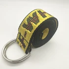 Fashionable Double D buckle light polyester single jacquard woven canvas belt manufacturers direct sale