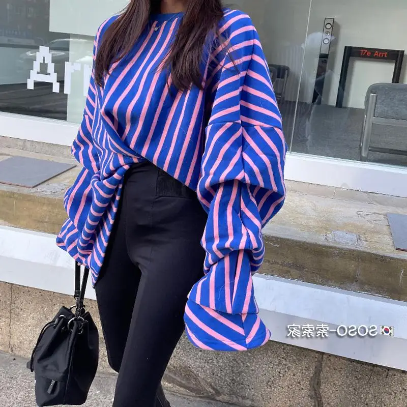 Wholesale Korean Style Fashion Big Size Loose Spring New 2021 Wild Cotton Casul Striped Velvet Women Hoody Sweatshirts, Blue
Wholesale Korean Style Fashion Big Size Loose Spring New 2021 Wild Cotton Casul Striped Velvet Women Hoody Sweatshirts, Blue