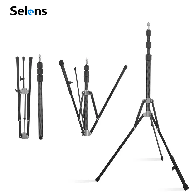 Selens Carbon Fiber Light Stand Tripod For Photo Studio Softbox for SLR Cameras, Black & silver
Selens Carbon Fiber Light Stand Tripod For Photo Studio Softbox for SLR Cameras, Black & silver
