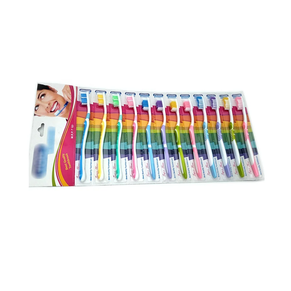 Dozen Toothbrushes Hanging Pack of 12, 12 brushes of 3 Different Models Packed by a Blister Card, Hot Wholesale
Dozen Toothbrushes Hanging Pack of 12, 12 brushes of 3 Different Models Packed by a Blister Card, Hot Wholesale