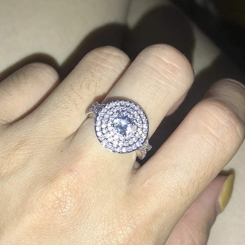 Real Solid Wedding Ring Fashion Women Engagement Jewelry With Cubic Zirconia Round Ring
Real Solid Wedding Ring Fashion Women Engagement Jewelry With Cubic Zirconia Round Ring