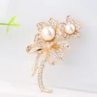 SAF Wholesale Gifts Jewelry Brooch Pin Alloy Pearl Diamond Poppy Brooches For Women