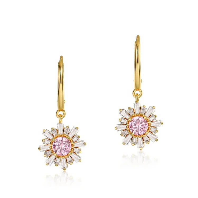 Trendy Jewelry Women's Baguette Stone Flower Earrings France Lock Pink Color Cubic Zirconia Snowflake Dangle Earrings
Trendy Jewelry Women's Baguette Stone Flower Earrings France Lock Pink Color Cubic Zirconia Snowflake Dangle Earrings