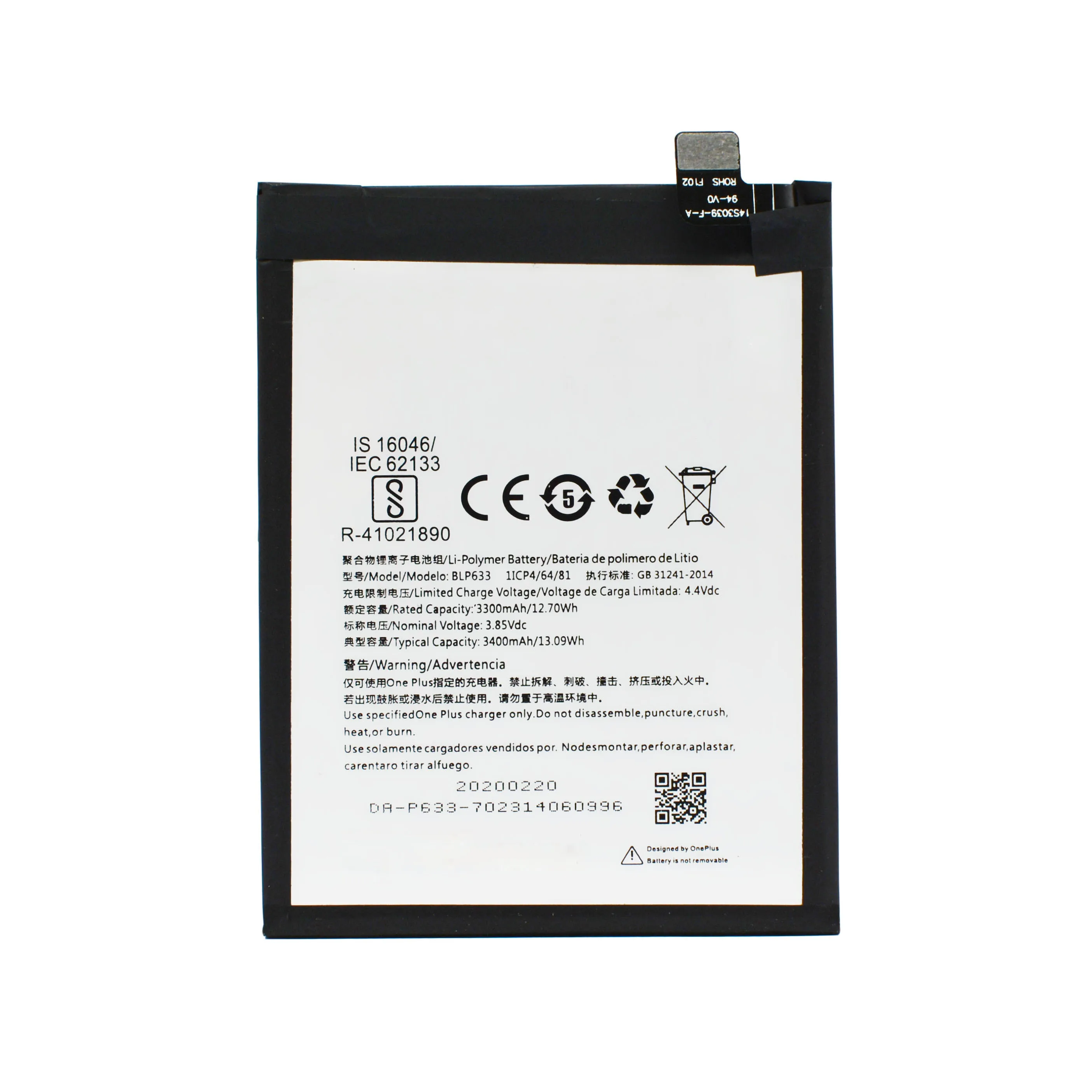 

Smartphone Li-ion replacement 3400mAh Battery BLP633 For One Plus 3T Three T A3010 AKKu DDP service high quality hot sale, As the picture show