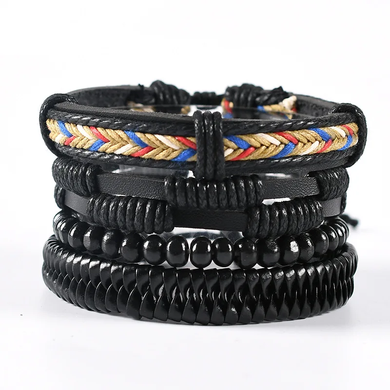 Men Punk Multi-Piece Combination Cowhide Alloy Leather Bracelet Men Braided Adjustable Rope Bracelet, Brown
Men Punk Multi-Piece Combination Cowhide Alloy Leather Bracelet Men Braided Adjustable Rope Bracelet, Brown