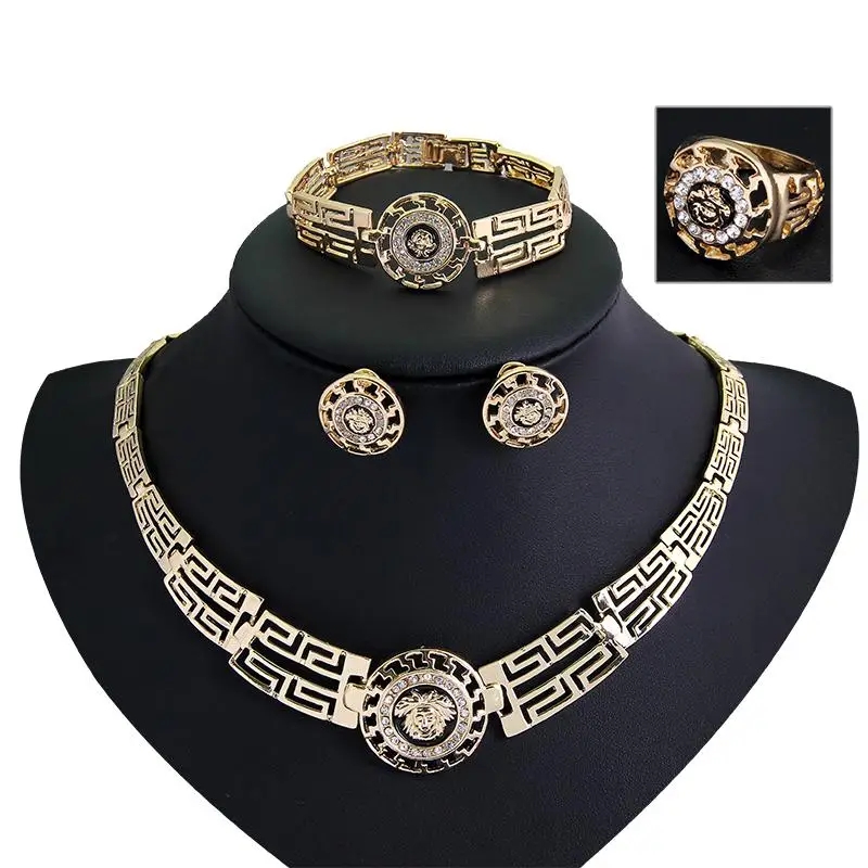 Vintage Charming Euramerican Round Necklace Earring Bracelet Ring Set for Women 4-Piece Jewelry Set
Vintage Charming Euramerican Round Necklace Earring Bracelet Ring Set for Women 4-Piece Jewelry Set