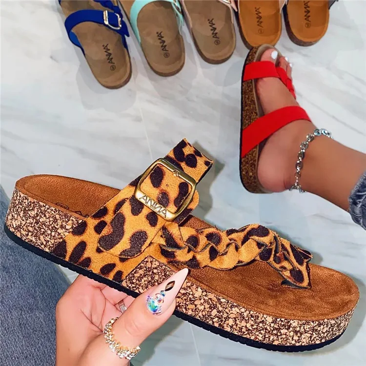 Wholesale factory price women summer fashion beach shoes sandals Lleopard flat large size clip-toe cork sole slippers, Four colors
Wholesale factory price women summer fashion beach shoes sandals Lleopard flat large size clip-toe cork sole slippers, Four colors