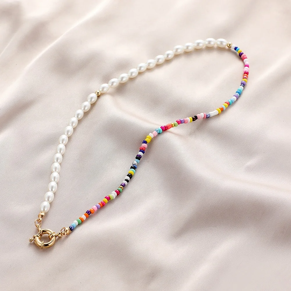 WeSparking Colorful Beaded Pearl Glaze Necklace Bohemian Style Temperament Elegant Clavicle Choker Chain Fashion Jewelry
WeSparking Colorful Beaded Pearl Glaze Necklace Bohemian Style Temperament Elegant Clavicle Choker Chain Fashion Jewelry