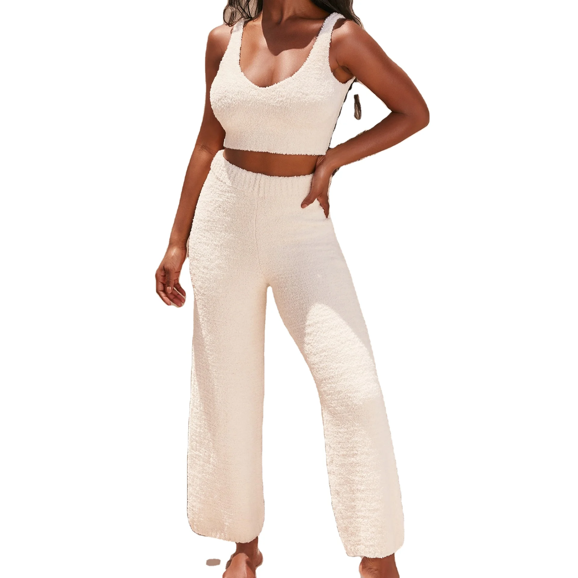 New 2021 casual fashion plush sweater V-neck umbilical vest women trousers two-piece suit, Red, khaki, green, black, pink,yellow, white, blue, gray, skin, coffee
New 2021 casual fashion plush sweater V-neck umbilical vest women trousers two-piece suit, Red, khaki, green, black, pink,yellow, white, blue, gray, skin, coffee