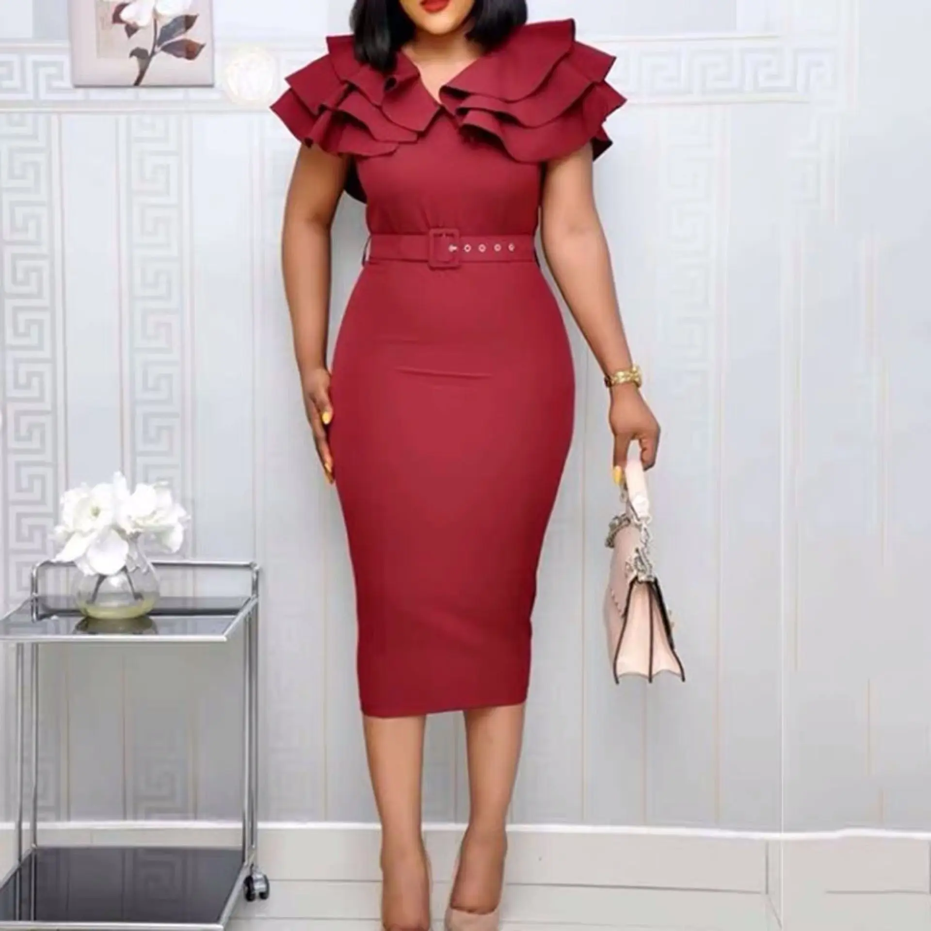 party evening solid elegant for applique ruffled 2021 clothing summer maxi office dresses sets bodycon women dress
party evening solid elegant for applique ruffled 2021 clothing summer maxi office dresses sets bodycon women dress