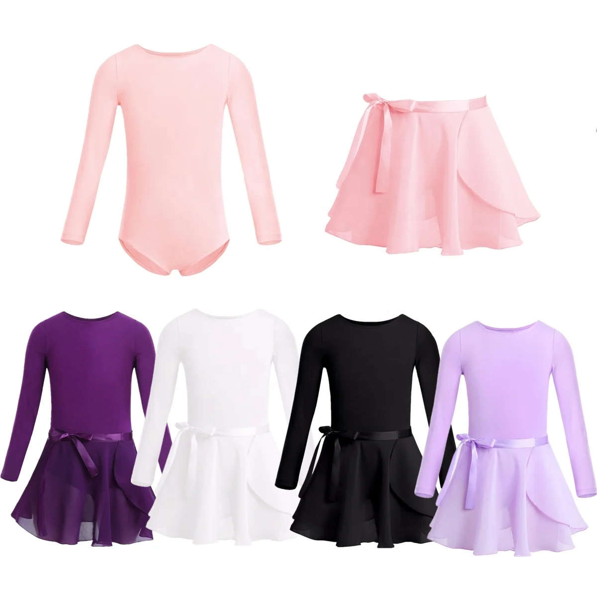 XS-XXL Girls Cotton Long Sleeves Latin Ballet Dance Gymnastics Leotards with Chiffon Tied Skirt Dance Wear Outfit Set Dress 3-14, White/black/pink/purple
XS-XXL Girls Cotton Long Sleeves Latin Ballet Dance Gymnastics Leotards with Chiffon Tied Skirt Dance Wear Outfit Set Dress 3-14, White/black/pink/purple