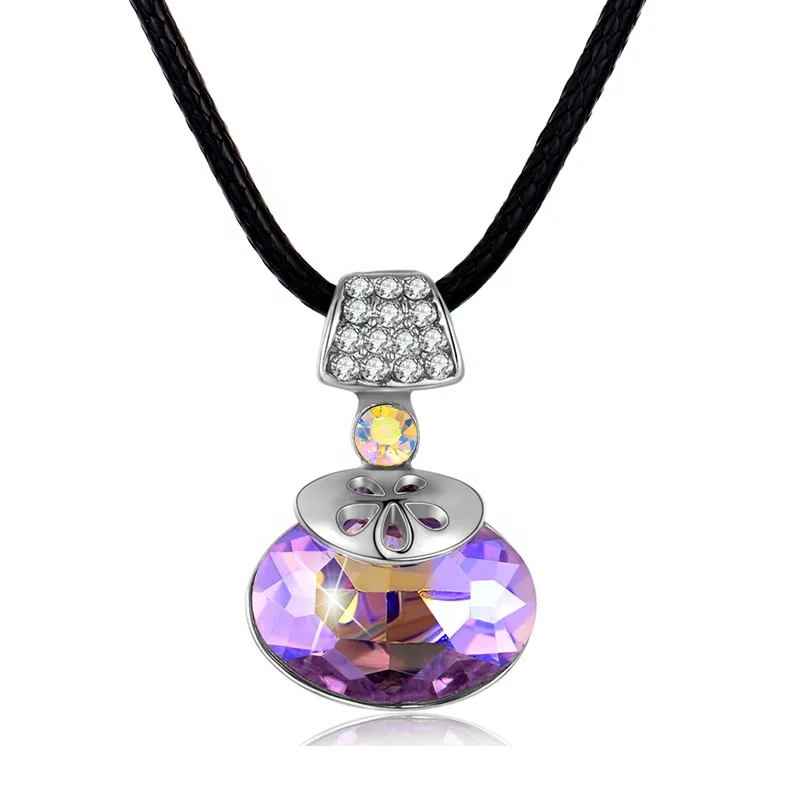 Fashion Aurora Borealis Crystal Pendants Initial Purple Stone Charm Necklace For Women
Fashion Aurora Borealis Crystal Pendants Initial Purple Stone Charm Necklace For Women