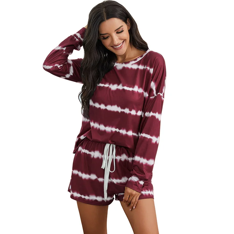 Wholesale autumn winter women clothing home wear fashion lounge wear tie dye long sleeve T-shirt shorts set
Wholesale autumn winter women clothing home wear fashion lounge wear tie dye long sleeve T-shirt shorts set