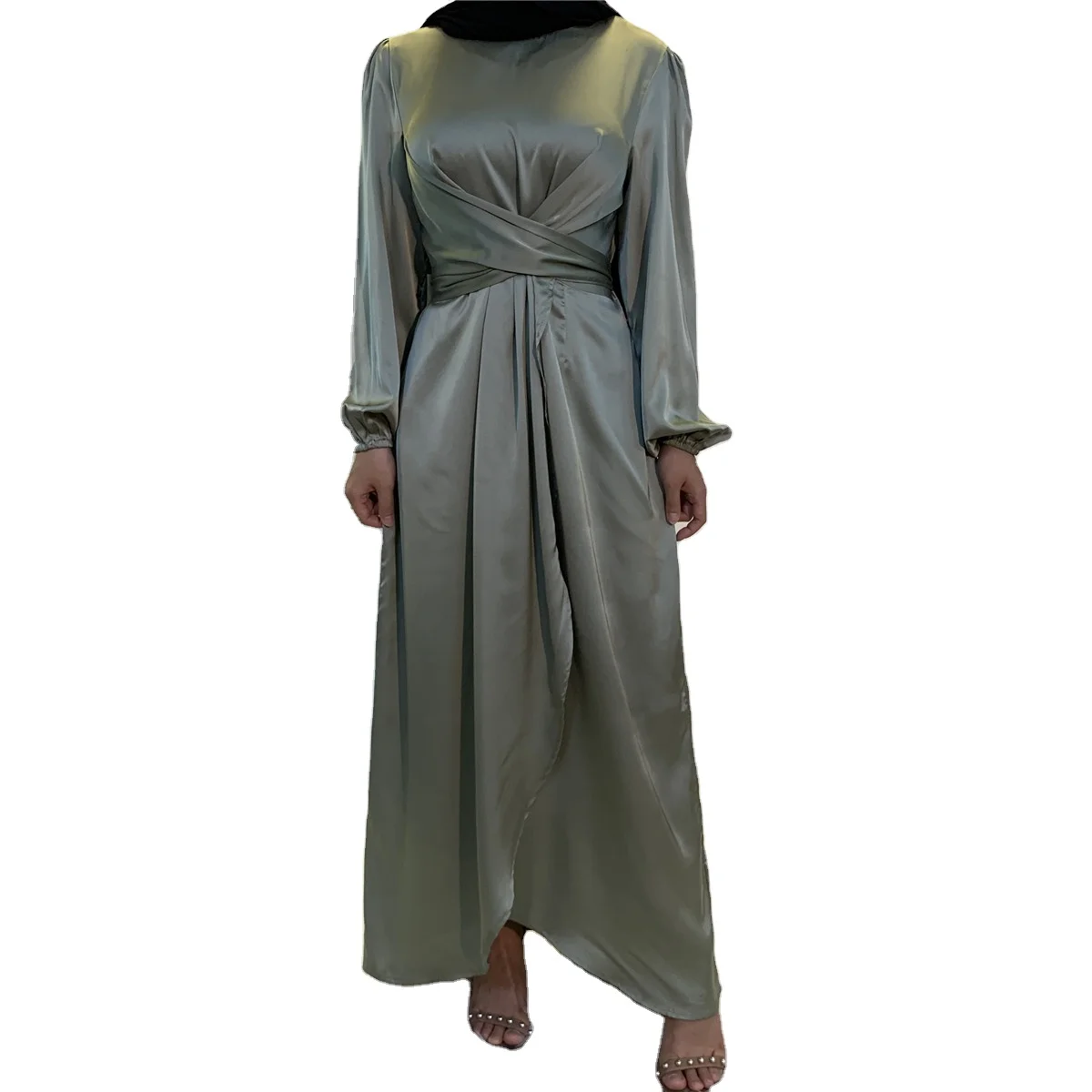Dubai fashion muslim womens abaya dress wholesale SATIN WRAP WAIST MAXI DRESS - TEAL, Black
Dubai fashion muslim womens abaya dress wholesale SATIN WRAP WAIST MAXI DRESS - TEAL, Black
