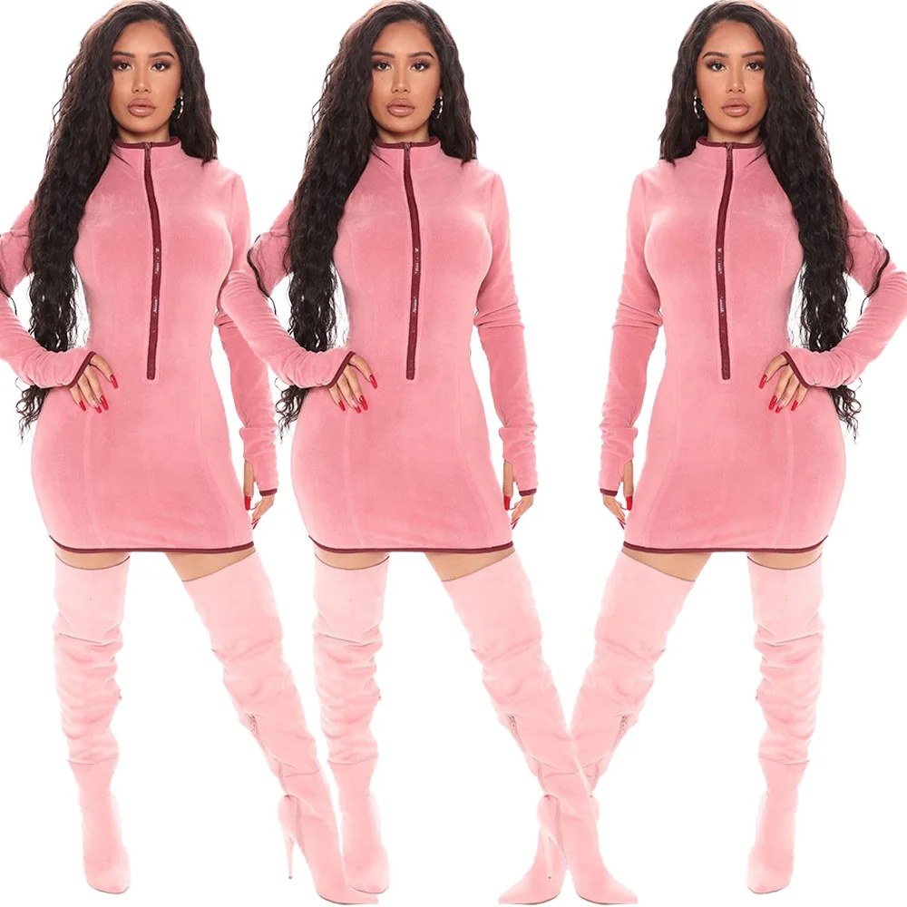 2021 New Arrivals Fashion Women Casual Stand Neck Front Zipper Long Sleeve Above Knee Length Fleece Mini Dress, Picture show
2021 New Arrivals Fashion Women Casual Stand Neck Front Zipper Long Sleeve Above Knee Length Fleece Mini Dress, Picture show