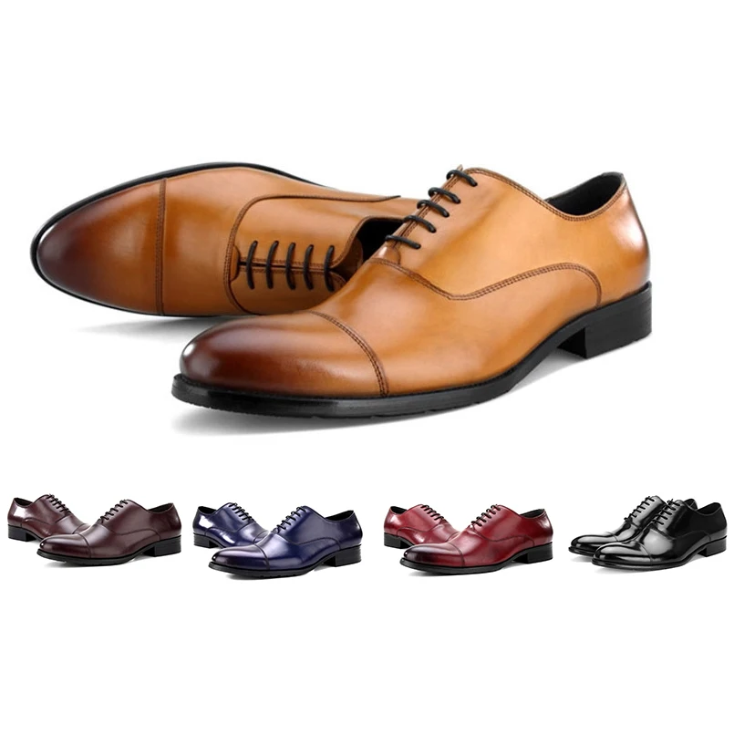 

Wholesale China large size men's dress shoes trendy british business pointed lace up leather shoes men chaussure