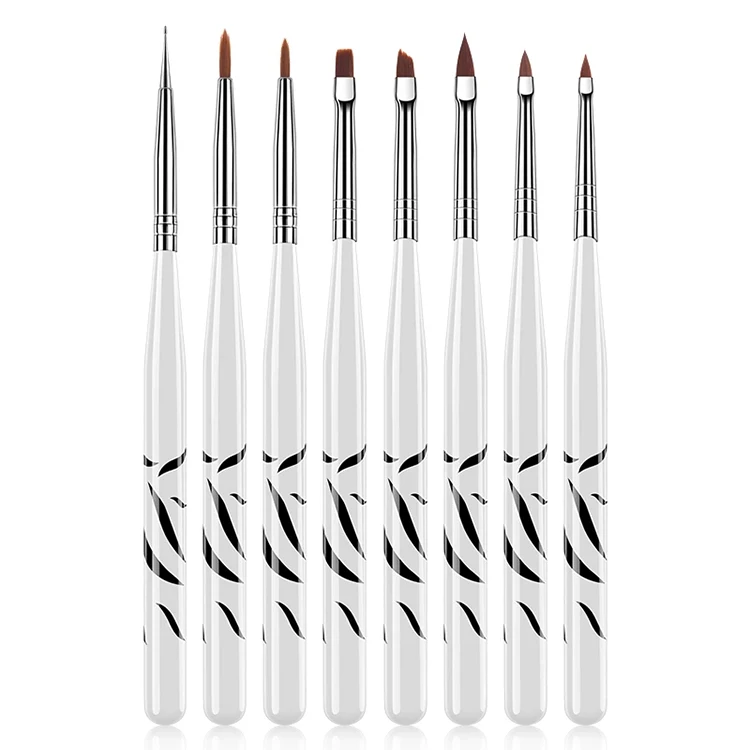 8 Styles Zebra UV Gel Pen Nail Brush Acrylic Flat Dotting Pen Drawing Paint, Zebra pattern, white
8 Styles Zebra UV Gel Pen Nail Brush Acrylic Flat Dotting Pen Drawing Paint, Zebra pattern, white