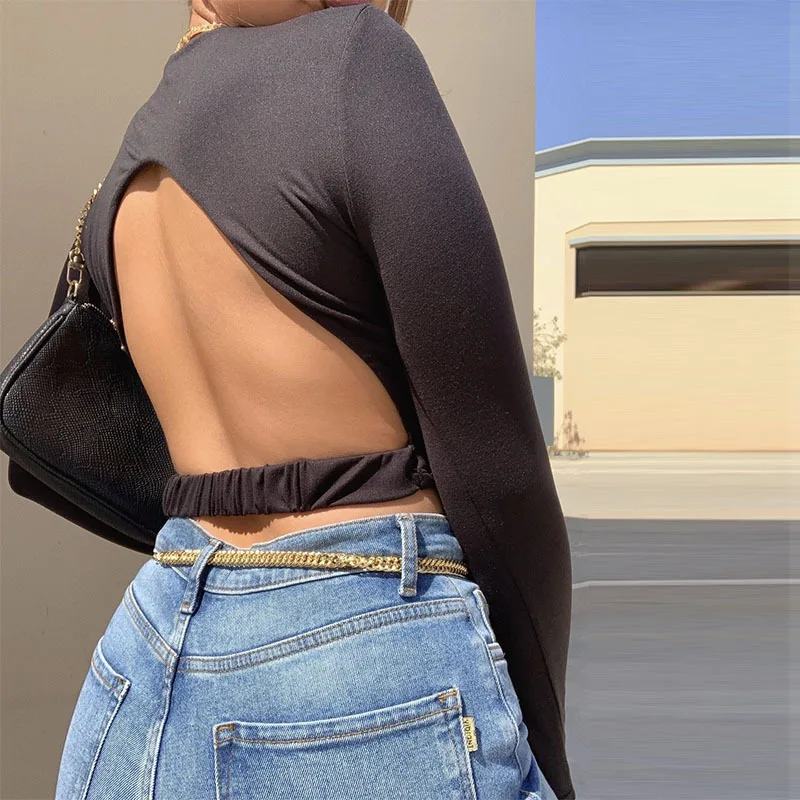 2020 new arrivals autumn design women simple backless design long sleeve fashion crop top
2020 new arrivals autumn design women simple backless design long sleeve fashion crop top