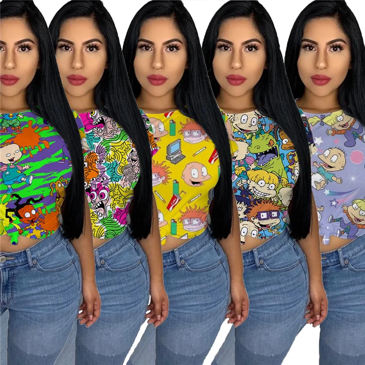 New Design Casual Mujer Tops Crew Neck Short Sleeve Loose Stretchy Lovely Cartoon Print Summer Women T Shirt
New Design Casual Mujer Tops Crew Neck Short Sleeve Loose Stretchy Lovely Cartoon Print Summer Women T Shirt