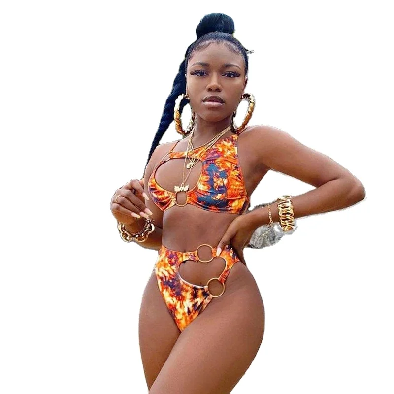 Wholesale bodycon Ladies halter Swimsuit women hollow out hoop smudge split swimsuit women bikini
Wholesale bodycon Ladies halter Swimsuit women hollow out hoop smudge split swimsuit women bikini