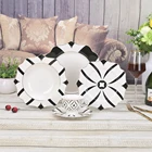Geometric Oval Bone China Dinnerware Plate Set Gold