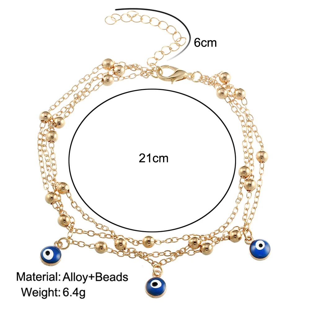 Hot Bohemian Style summer Turkish Blue Eye Pendant Foot Ornaments Beads Chain Beach Anklets, Gold and silver
Hot Bohemian Style summer Turkish Blue Eye Pendant Foot Ornaments Beads Chain Beach Anklets, Gold and silver