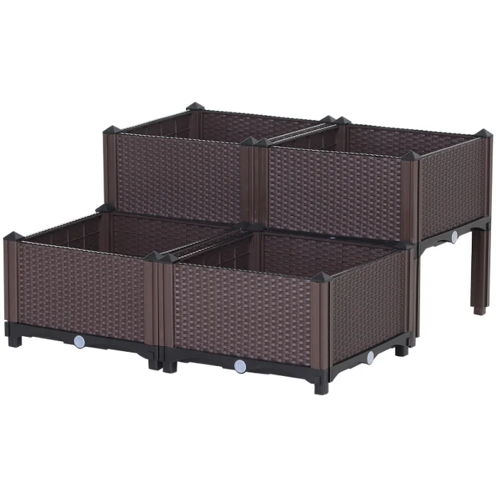 DIY Free Assemble Portable Durable Outdoor Roof Terrace Elevate Plastic Garden Plant Box, Brown
DIY Free Assemble Portable Durable Outdoor Roof Terrace Elevate Plastic Garden Plant Box, Brown