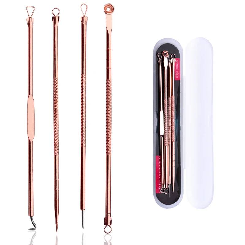 4 pcs Stainless Steel Rose Gold Whitehead Acne Pimple Needle Blemish Extractor Tools
4 pcs Stainless Steel Rose Gold Whitehead Acne Pimple Needle Blemish Extractor Tools