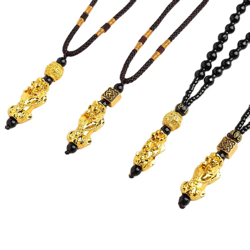 Pixiu Pendant Necklace Symbol Wealth and Good Luck Charm Necklace Chinese Feng Shui Faith Obsidian Stone Beads Necklaces, As picture
Pixiu Pendant Necklace Symbol Wealth and Good Luck Charm Necklace Chinese Feng Shui Faith Obsidian Stone Beads Necklaces, As picture