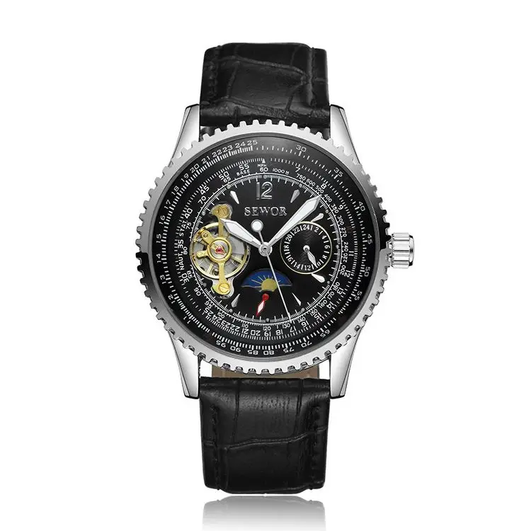 SEWOR 625 luxury black men mechanical watch vive Leather Strap flying tourbillon watch moon phase 24 hour business wristwatch
SEWOR 625 luxury black men mechanical watch vive Leather Strap flying tourbillon watch moon phase 24 hour business wristwatch