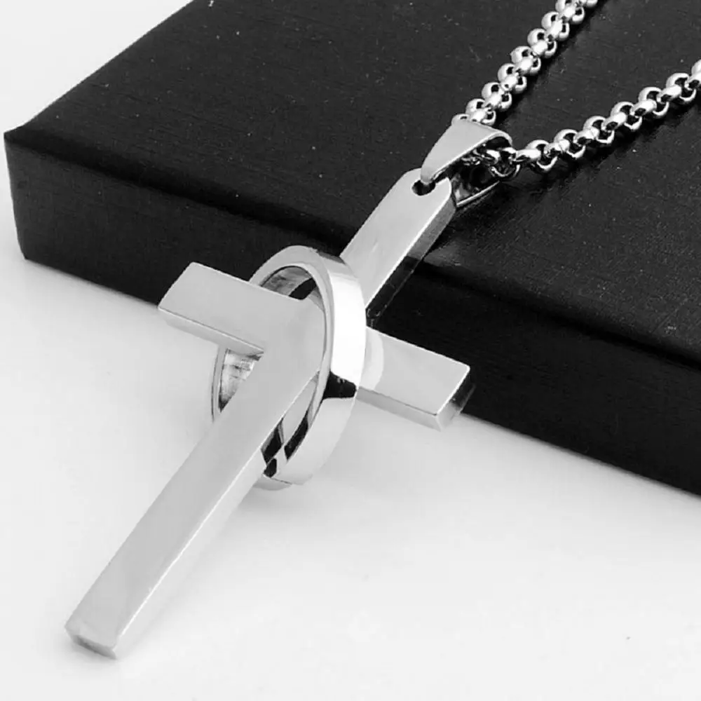 Fashion Mens Personality 316L Stainless Steel Cross Pendant Punk Round Necklace Pendant for Men Religious Jewelry Accessories, Silver
Fashion Mens Personality 316L Stainless Steel Cross Pendant Punk Round Necklace Pendant for Men Religious Jewelry Accessories, Silver