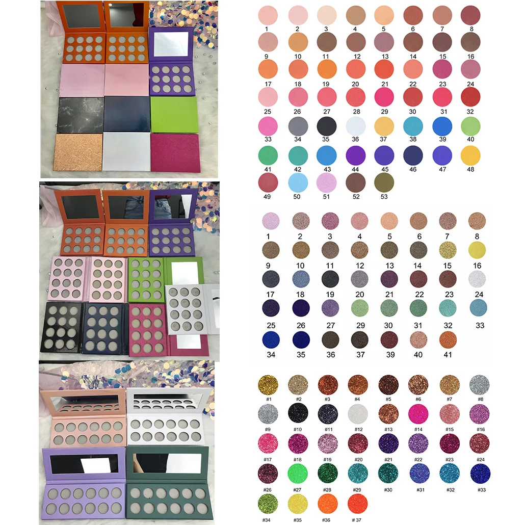 Make Your Own Brand Private Label Custom Empty Eye Shadow Packaging Make Up Palette Eyeshadow