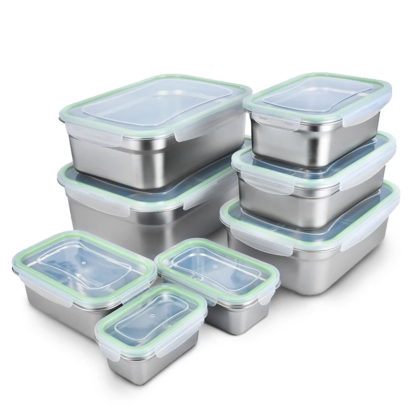 Fresh fridge airtight food organizer leak proof stainless steel food container with lid
Fresh fridge airtight food organizer leak proof stainless steel food container with lid