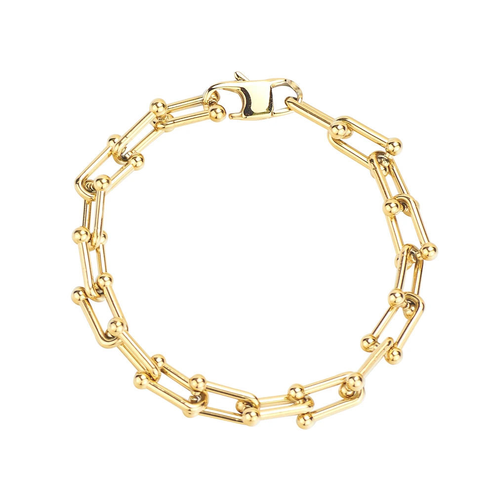 Stock Jewelry Hip Hops Stainless Steel 18K Gold Plated U Chain Shaped Bracelet For Custom Pendant, Steel/rose gold /gold
Stock Jewelry Hip Hops Stainless Steel 18K Gold Plated U Chain Shaped Bracelet For Custom Pendant, Steel/rose gold /gold