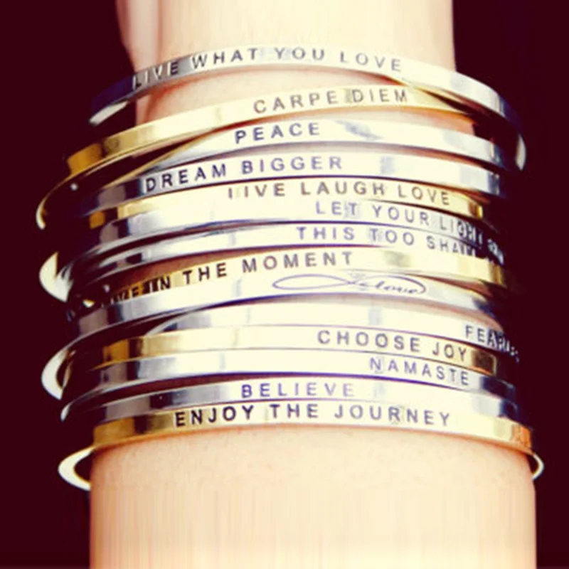 Inspirational Engraved Jewelry Personalized Custom Stainless Steel Cuff Bracelet For Women Gift
Inspirational Engraved Jewelry Personalized Custom Stainless Steel Cuff Bracelet For Women Gift