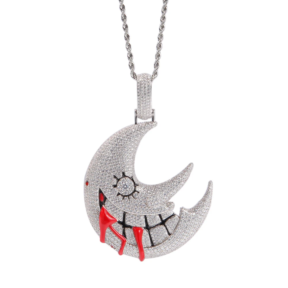 Hip Hop Funny Design Trippie Redd Same Style Iced Out Fully Bling Diamond Grinning Crescent Moon Pendant Necklace, Picture
Hip Hop Funny Design Trippie Redd Same Style Iced Out Fully Bling Diamond Grinning Crescent Moon Pendant Necklace, Picture