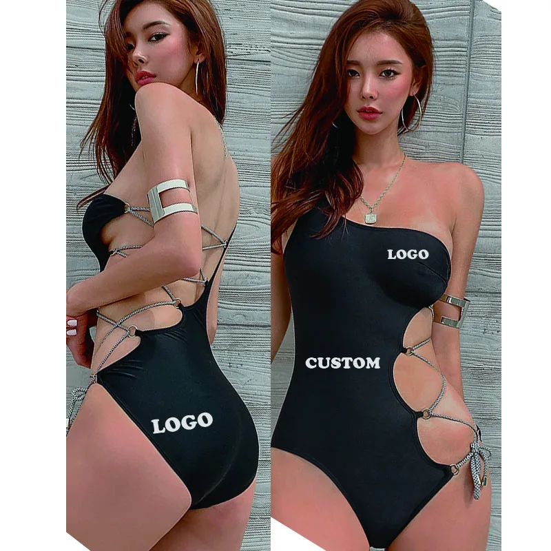 

2019 One Piece Swimwear Women Swimsuit Sexy Monokini Padded Swim Suit Retro Bodysuit Bathing Suit High Cut Beach Wear