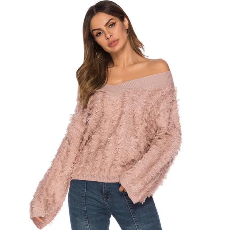 new model women V neck loose Sexy sweater personality tassel off shoulder clubwear sweater blouse de mujer
new model women V neck loose Sexy sweater personality tassel off shoulder clubwear sweater blouse de mujer