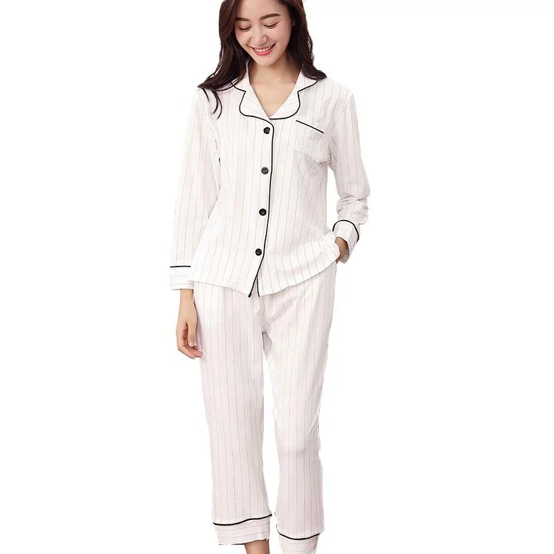 Women's Pajamas Set Button Down Classic Short Sleeve Sleepwear Striped Printed 2 Pieces Soft Pj Lounge Set, White
Women's Pajamas Set Button Down Classic Short Sleeve Sleepwear Striped Printed 2 Pieces Soft Pj Lounge Set, White
