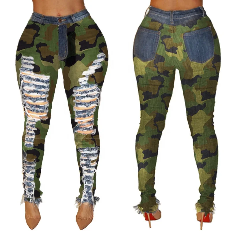 B60283A Sexy style ripped high-waisted leggings camouflage leg pants women's jeans, Photo color
B60283A Sexy style ripped high-waisted leggings camouflage leg pants women's jeans, Photo color