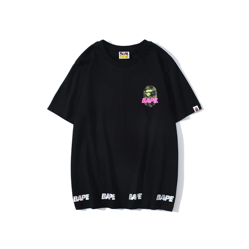 BAPE head summer camping men and women's t-shirts cotton round collar loose short sleeves
BAPE head summer camping men and women's t-shirts cotton round collar loose short sleeves