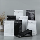Hot sale heat seal side gusset aluminum foil white and black matt coffee pack with valve and zipper