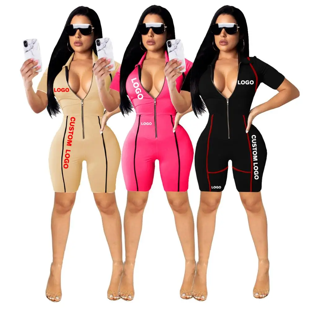 Free Shipping Summer Rompers Sexy Zipper Front Bodycon short Logo print jumpsuit, Customized color
Free Shipping Summer Rompers Sexy Zipper Front Bodycon short Logo print jumpsuit, Customized color