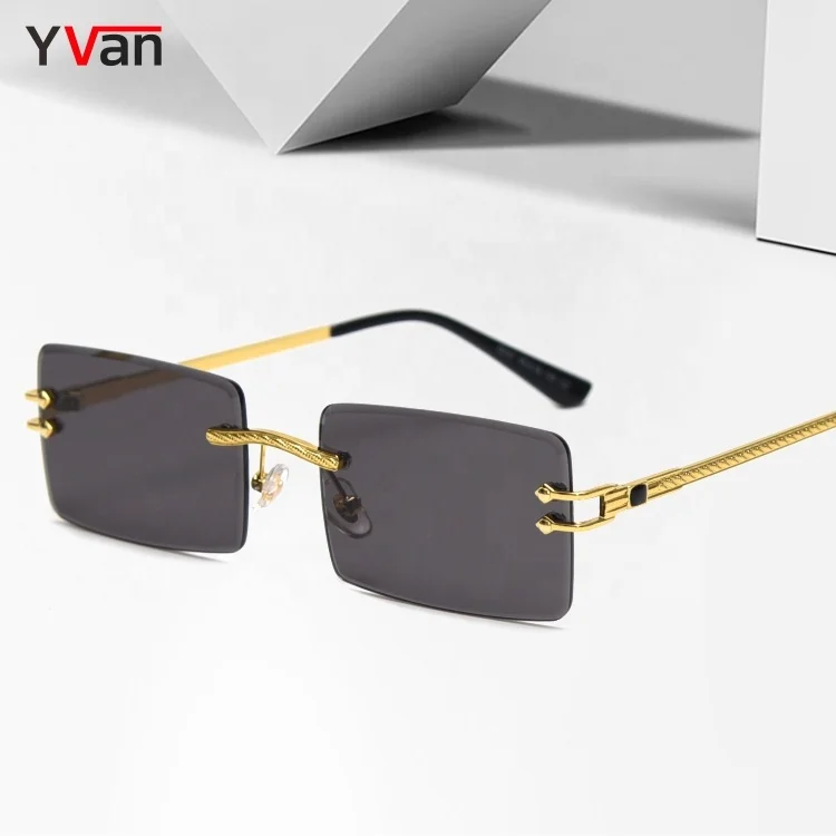 Shades Luxury Gold Metal Sun glasses Fashion Rectangle Mens Rimless sun glass Sunglasses
Shades Luxury Gold Metal Sun glasses Fashion Rectangle Mens Rimless sun glass Sunglasses