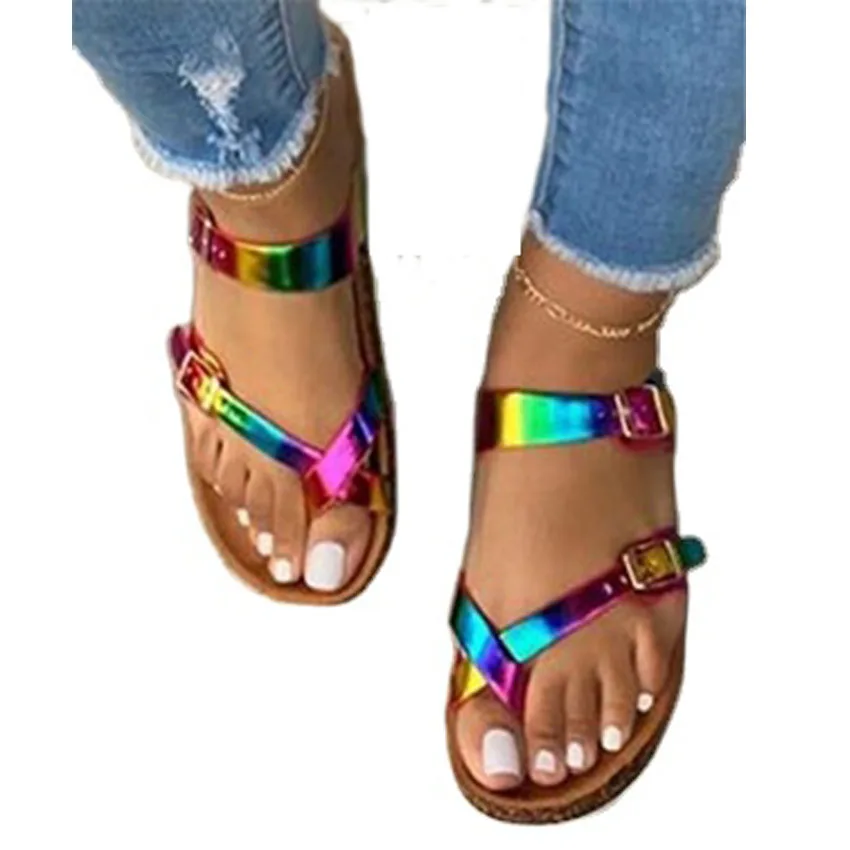 Multicolor Sandals Cute Rainbow Color Woman Slippers Summer Ladies Shoes Roman Flip Flops Flat Bottom Non-slip Soft Slides, As shown in figure
Multicolor Sandals Cute Rainbow Color Woman Slippers Summer Ladies Shoes Roman Flip Flops Flat Bottom Non-slip Soft Slides, As shown in figure