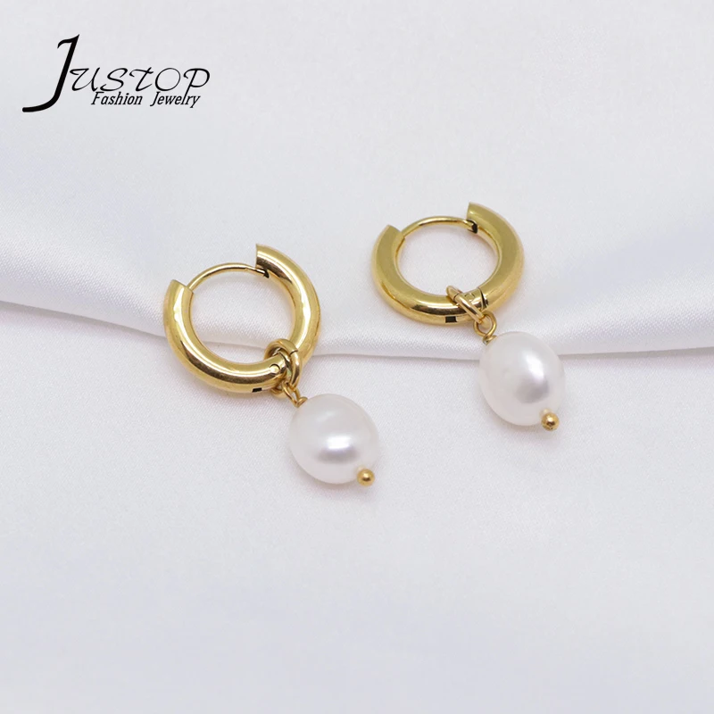 New Style Stainless Steel 18K Gold Plated Real Freshwater Small Baroque Pearl Hoop Earrings For Women, As picture
New Style Stainless Steel 18K Gold Plated Real Freshwater Small Baroque Pearl Hoop Earrings For Women, As picture