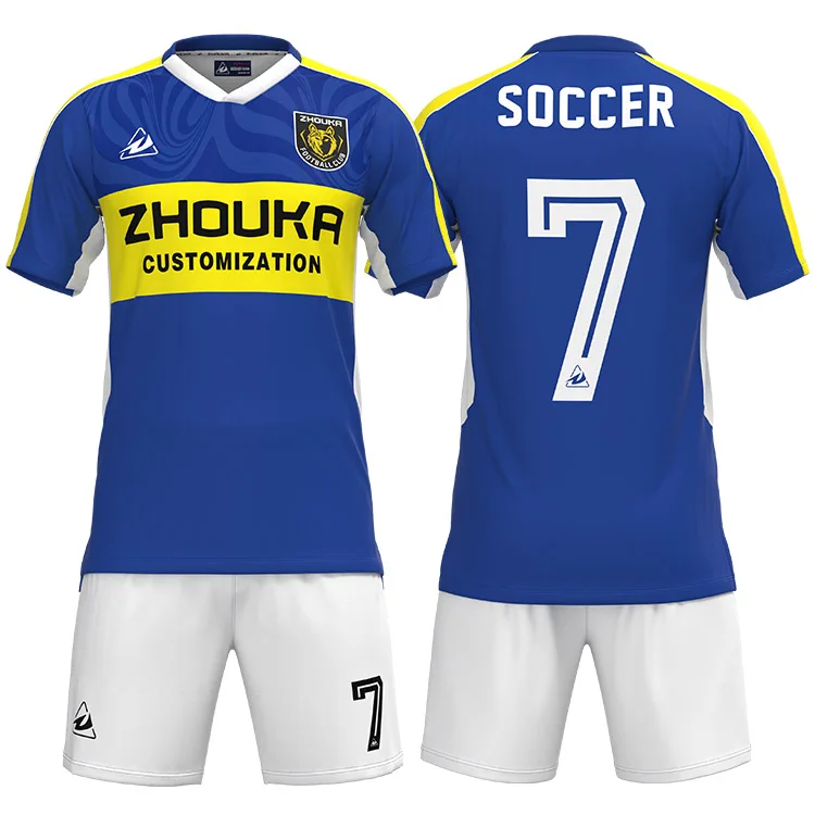 New Style Summer Casual Adult Football Wear Clothing Loose Sublimation Breathable Quick Dry Blue Soccer Jersey for Men
New Style Summer Casual Adult Football Wear Clothing Loose Sublimation Breathable Quick Dry Blue Soccer Jersey for Men
